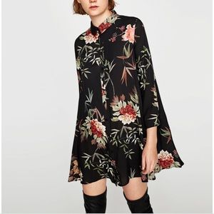 Zara. Flowy tropical flower tunic
